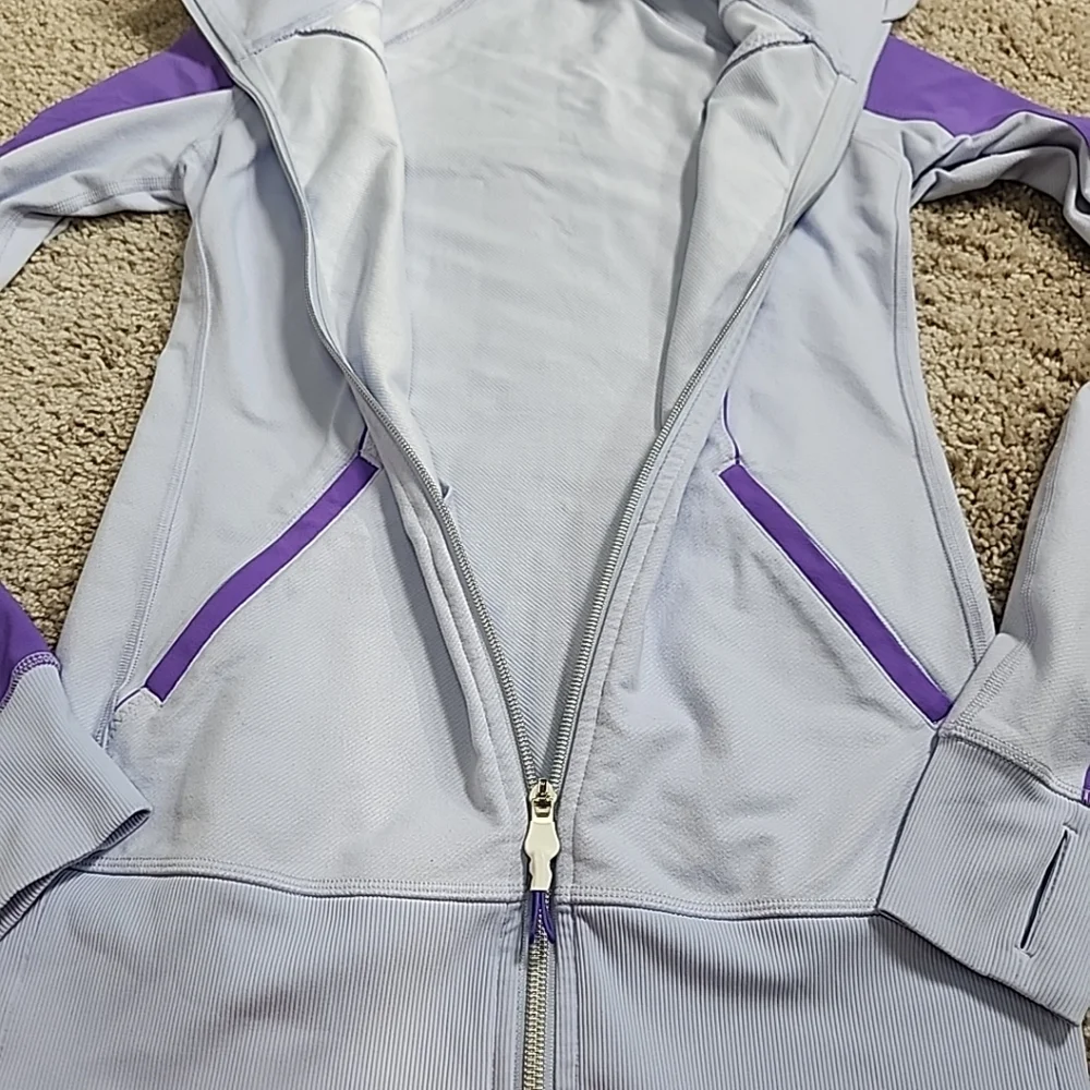 Lululemon Contempo Jacket Cool Breeze/Power Purple Sz 4